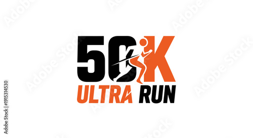 Dynamic 50K Ultra Run Logo Design for Sports Events