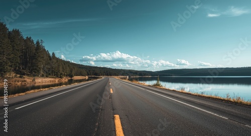 Unoccupied road on asphalt ...