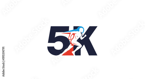 5K Event Logo with Dynamic Design and Modern Typography