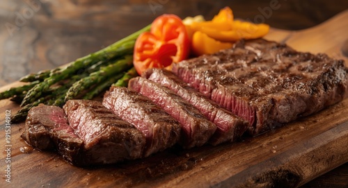 Sliced Wagyu porterhouse st...