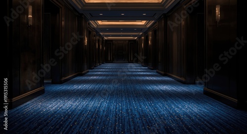 Sophisticated blue carpeted...
