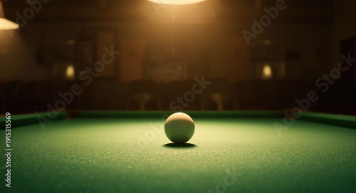 Single white billiard ball ...