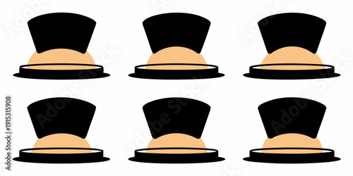 Six stylized makeup brushes arranged in a grid pattern