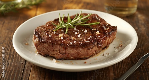 Steak grilled with rosemary...