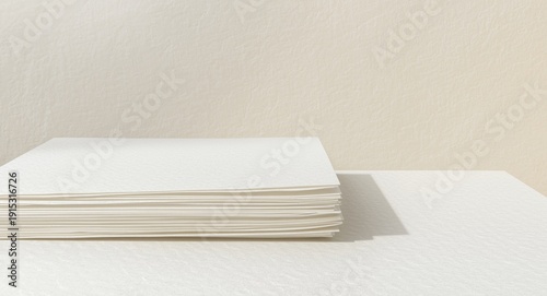 Stack of white handmade pap...