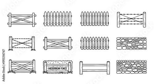 Assorted designs of metal grilles and grates with various patterns and structures Vector