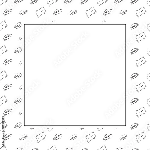 Doodle business plan square frame, startup growth idea element background