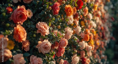 bright and stunning flower wall with vibrant and colorful plants