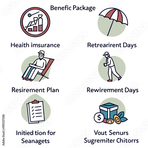 Benefits package including health insurance retirement plan and days off