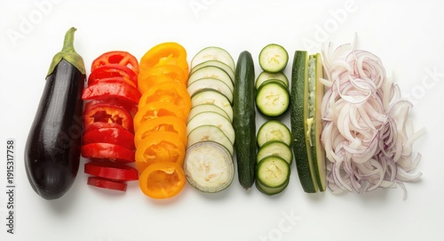 Cut fresh vegetables for ra...