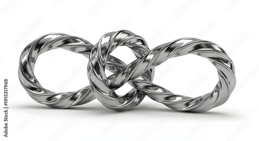 Naklejka premium Metal Torus Knot - Abstract Shape
