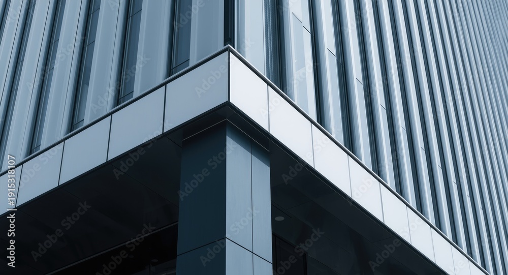 Obraz premium Modern office building exterior close up with sleek design