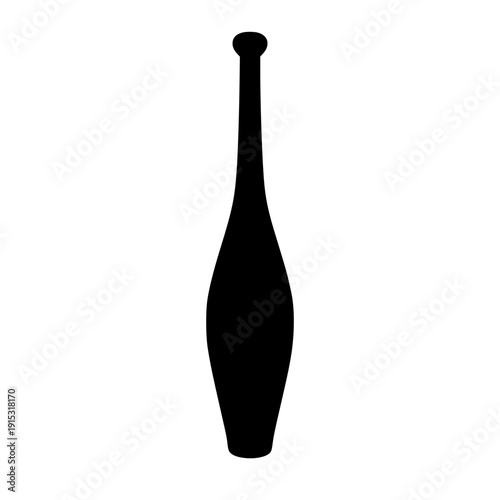 Juggling club silhouette in flat black vector style