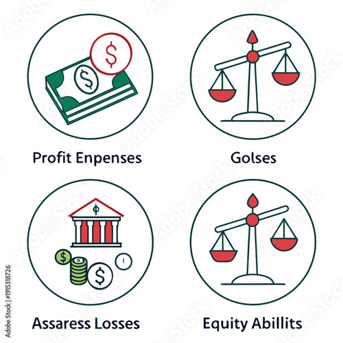 Financial for profit loss tracking including money bank scales financial profit loss