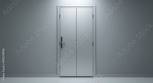 Steel door with white armor...