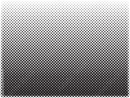 Gradient halftone pattern transitioning from dense black to white dots
