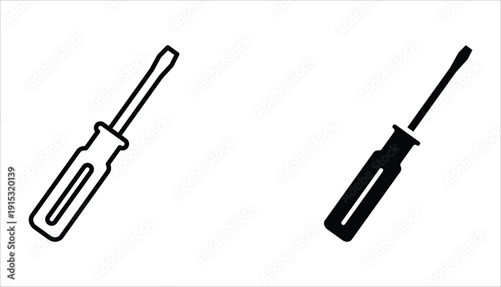 Fototapeta premium Screwdriver icon set. Vector illustration for apps and web design. Isolated on white background.