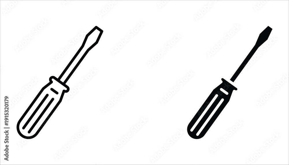 Fototapeta premium Screwdriver icon set. Vector illustration for apps and web design. Isolated on white background.