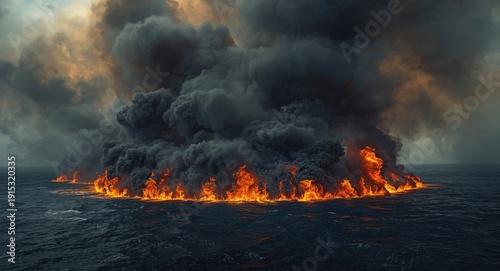 Gigantic sea oil contaminat...