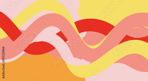 Vibrant abstract wavy lines in shades of red, orange, and yellow.