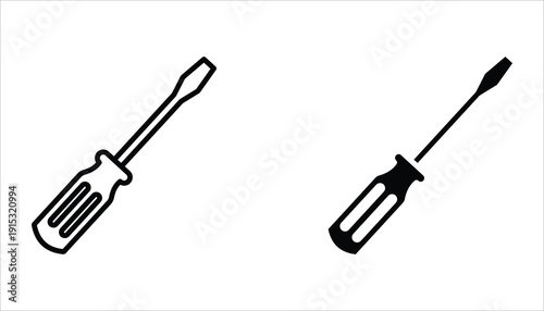 Screwdriver icon set. Equipment and screwdriver icon line style. Vector illustration for your logo web mobile app UI design.