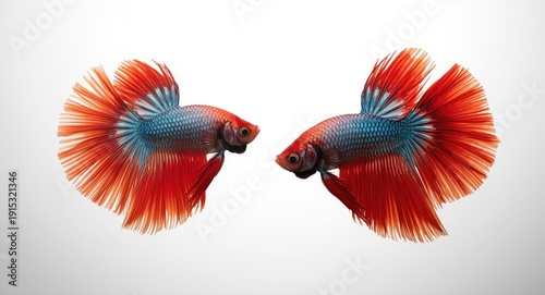 Two exotic Betta fish in vi...
