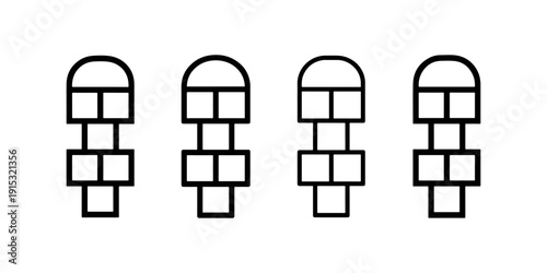 Hopscotch game icon set. playground jump grid symbol. children outdoor activity or street play simple flat vector illustration
