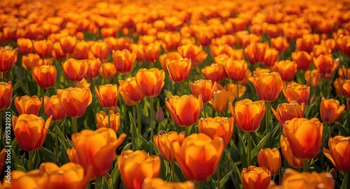 Orange tulip blossoms baski...