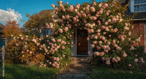 House exterior vividly ador...