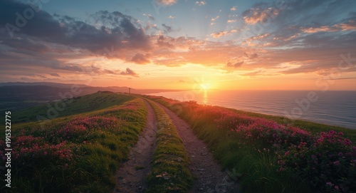Sunset colors paint a full ...