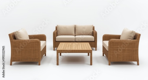 Refined wicker patio group ...