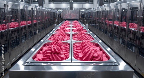 Vivid pink gelato productio...