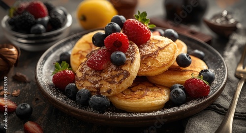 Flavorful breakfast of poff...