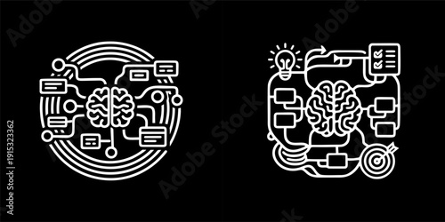 Brain Inside Circular Data Processing System Diagram