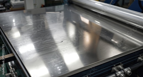 Metal sheet with glossy fin...