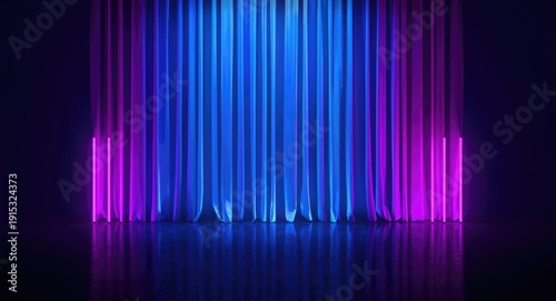 Vibrant blue and pink neon ...