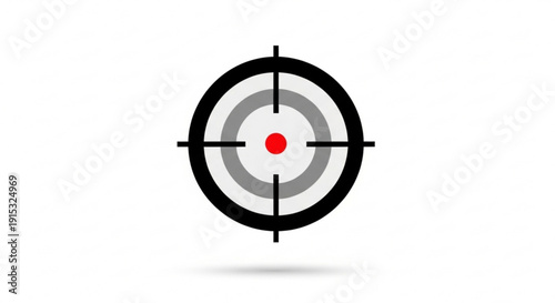 Bullseye target with red center and black crosshairs on white background for accuracy and focus