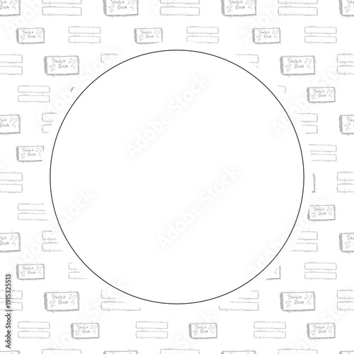 Hand drawn artist tool circle frame background