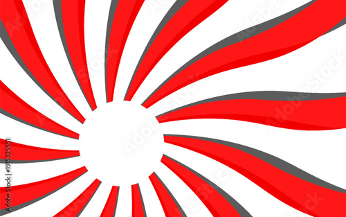 large red and white japansese rising sun