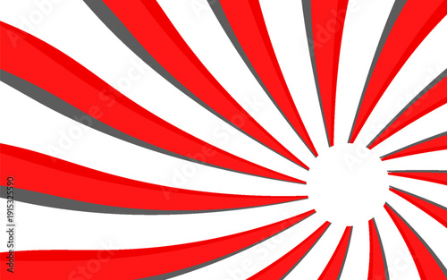 large red and white japansese rising sun
