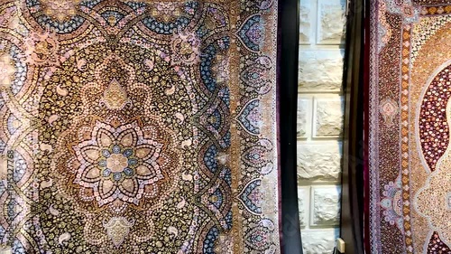 Carpet market Bazaar Handcraft Vintage Luxury .Oriental Art Silk Wool