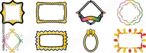 Hand drawn decorative frames borders and elements for invitation design
