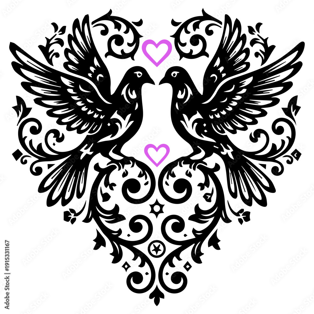 Fototapeta premium heart with wings