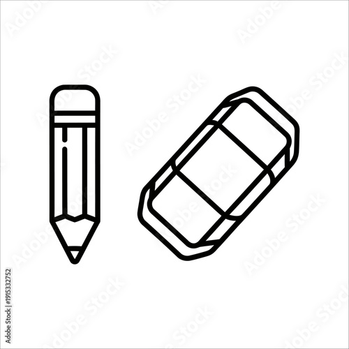 A pencil and an eraser side by side