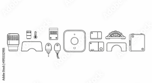 Assorted icons representing various objects and activities Vector