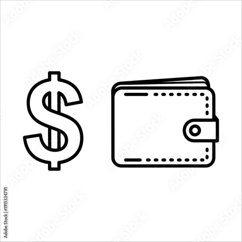 A dollar sign and a wallet