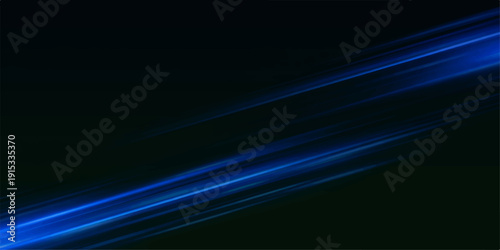 An abstract blue background with glowing light rays and dark motion waves creates a digital art texture with energy lines and a flowing pattern for a sleek wallpaper design