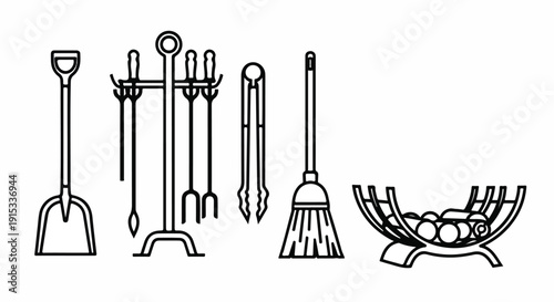 Assorted gardening tools and accessories for plant care and maintenance Vector