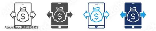 fund transfer icon set with multi concept