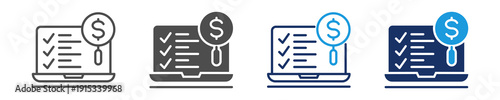 financial assessment icon set with multi concept